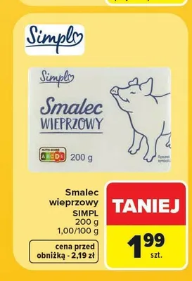 Smalec wieprzowy Simpl promocja w Carrefour Market