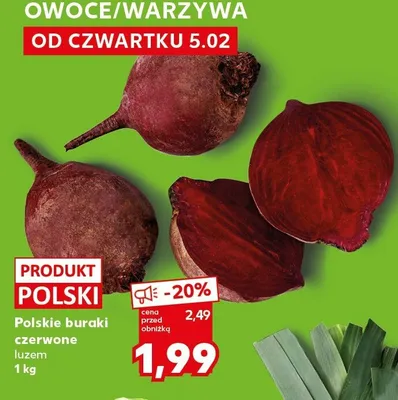 Buraki czerwone luzem promocja w Kaufland