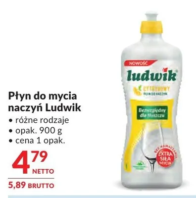 Płyn do mycia naczyń Ludwik różne rodzaje promocja w Makro