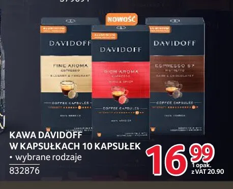 Kawa w kapsułkach Davidoff promocja w Selgros