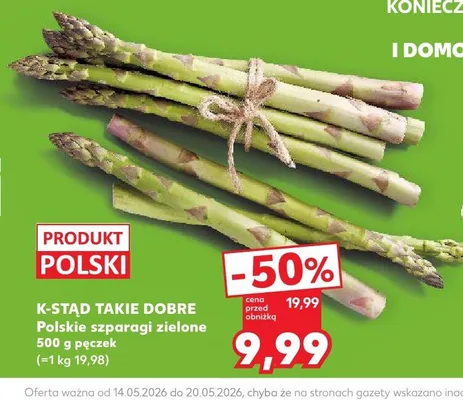 Szparagi zielone polskie K-Stąd Takie Dobre promocja w Kaufland