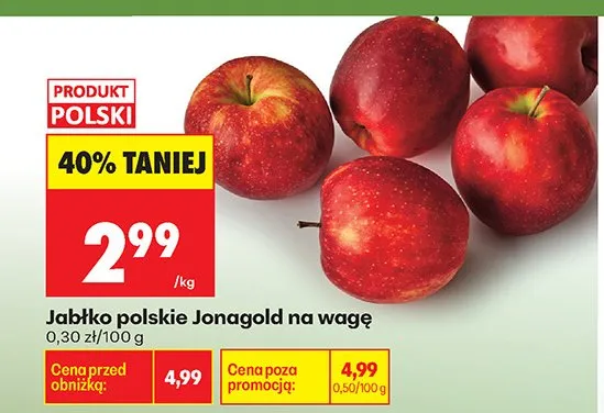 Jabłko polskie Jonagold na wagę promocja w Biedronka