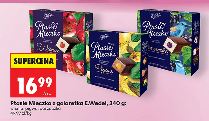 Ptasie Mleczko z galaretką wiśnia E.Wedel promocja w Biedronka