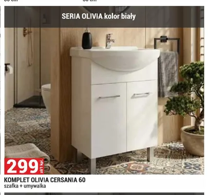 Komplet Olivia Cersania 60 szafka + umywalka promocja w Merkury Market