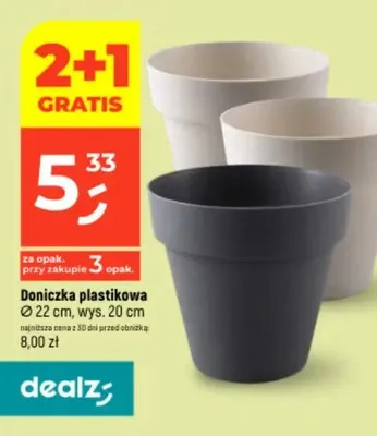 Doniczka plastikowa 22cm wys. 20cm promocja w Dealz