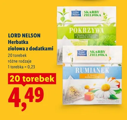 Herbatka ziołowa z dodatkami Lord Nelson Rumianek promocja w Lidl