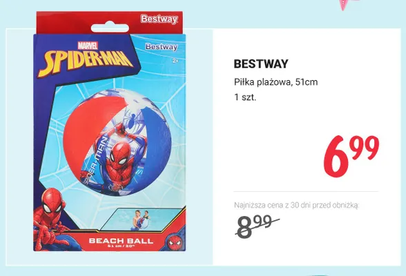 Piłka plażowa Bestway Spider-Man 51 cm promocja w Rossmann
