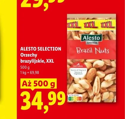 Orzechy brazylijskie Alesto Selection XXL promocja w Lidl