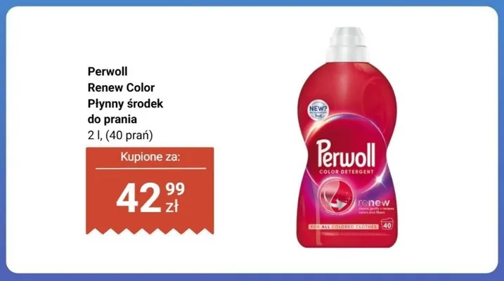 Płynny środek do prania Perwoll Renew Color 40 prań promocja w Biedronka