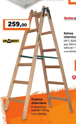 Drabina drewniana Drabest 6-stopniowa promocja w Bricoman