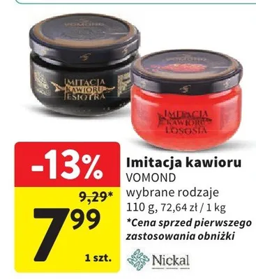 Imitacja kawioru Vomond wybrane rodzaje promocja w Intermarche