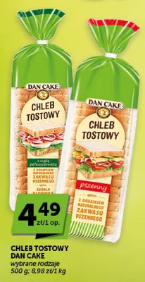 Chleb tostowy pełnoziarnisty Dan Cake promocja w Euro Sklep