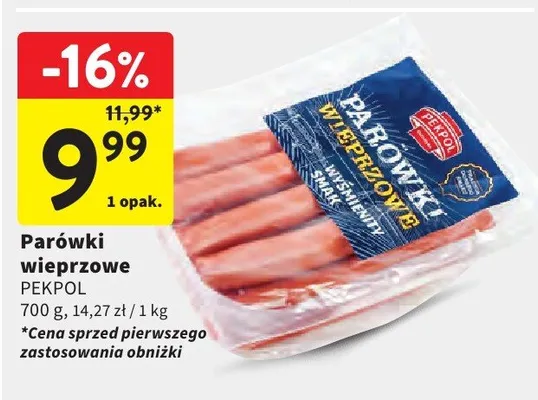 Parówki wieprzowe promocja w Intermarche