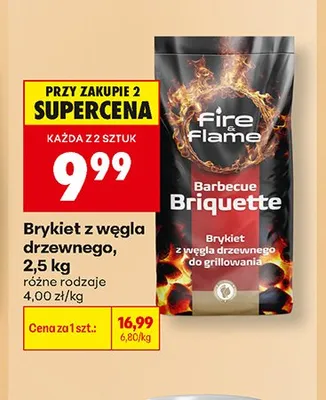 Brykiet z węgla drzewnego Fire Flame promocja w Biedronka