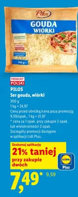 Ser gouda wiórki Pilos promocja w Lidl