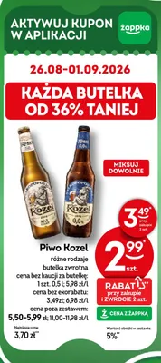 Piwo bezalkoholowe Kozel promocja w Żabka
