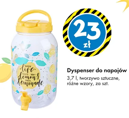 Dyspenser do napojów 3,7 l promocja w Tedi