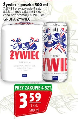 Piwo Żywiec - puszka 500 ml promocja w Prim Market