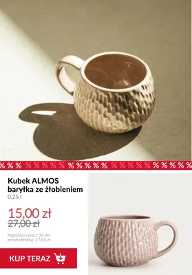 Kubek Almos baryłka ze żłobieniem promocja w Homla