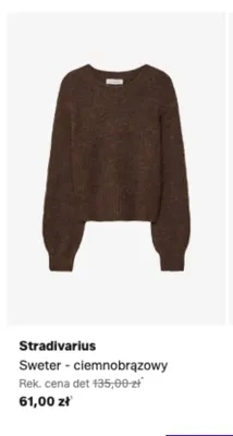 Sweter Stradivarius ciemnobrązowy promocja w Lounge by Zalando
