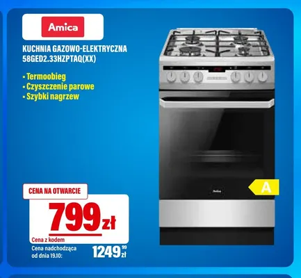 Kuchnia gazowo-elektryczna 58GED2,33HZPTAQ(XX) Amica promocja w RTV EURO AGD