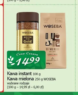 Kawa instant Woseba Mocca Fix Gold promocja w CEZAR Delikatesy