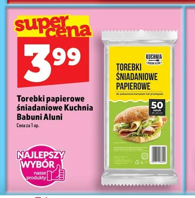 Torebki papierowe śniadaniowe Kuchnia Babuni Aluni promocja w TOPAZ