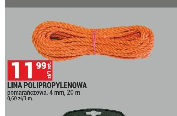 Lina polipropylenowa pomarańczowa 4 mm promocja w Merkury Market