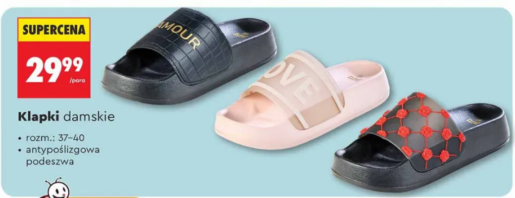 Klapki damskie promocja w Biedronka