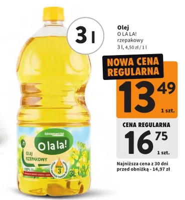 Olej rzepakowy promocja w Intermarche
