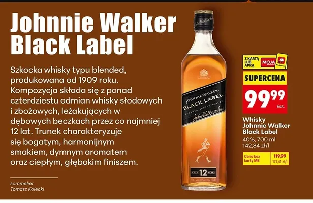 Whisky Johnnie Walker Black Label promocja w Biedronka