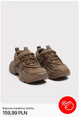 Brązowe sneakersy chunky Cropp promocja w Cropp