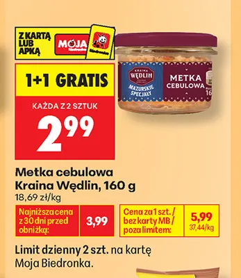 Metka cebulowa Kraina Wędlin promocja w Biedronka