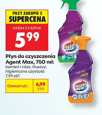 Płyn do czyszczenia Agent Max promocja w Biedronka
