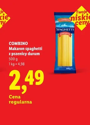 Makaron spaghetti z pszenicy durum Combino promocja w Lidl