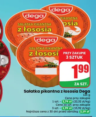 Sałatka pikantna z łososia Dega promocja w Dino