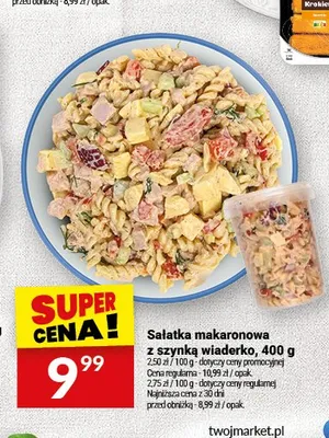 Sałatka makaronowa z szynką wiaderko promocja w Twój Market