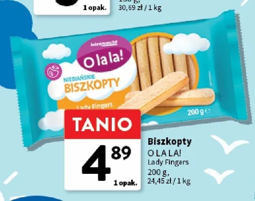 Biszkopty Lady Fingers Niebiańskie Biszkopty O la la! promocja w Intermarche