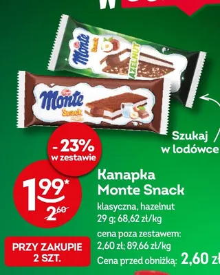 Kanapka Monte Snack hazelnut promocja w Żabka