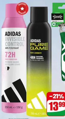 Antyperspirant spray Invisible Control Adidas promocja w Dino