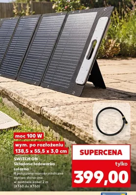 Składana ładowarka solarna Switch On 100W promocja w Kaufland