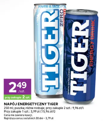 Napój energetyczny Tiger różne rodzaje promocja w Stokrotka