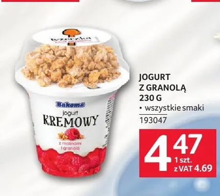Jogurt z granolą Bakoma promocja w Selgros