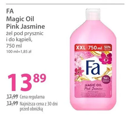Żel pod prysznic i do kąpieli Magic Oil Pink Jasmine promocja w Hebe