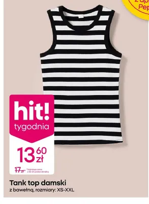 Tank top damski z bawełną rozmiary: XS-XXL promocja w Pepco
