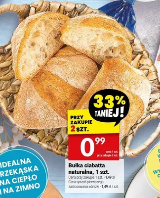 Bułka ciabatta naturalna Białecki Piekarnia 1szt. promocja w Twój Market