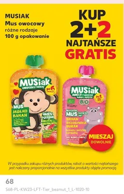 Mus owocowy MUSIAK Jabłko Banan promocja w Kaufland