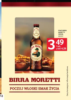 Piwo Birra Moretti L'Autentica promocja w Selgros