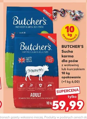 Sucha karma dla psów Butcher's z wołowiną promocja w Kaufland