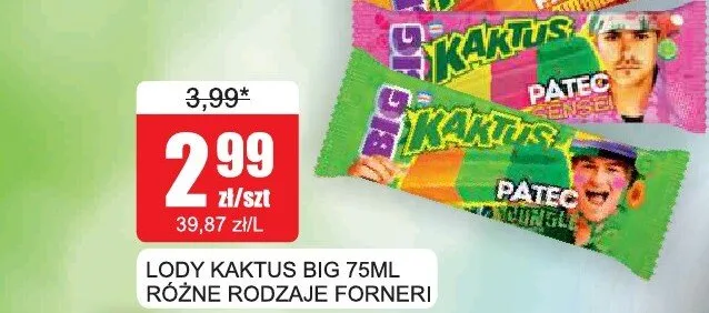 Lody Kaktus Big Froneri promocja w Bingo